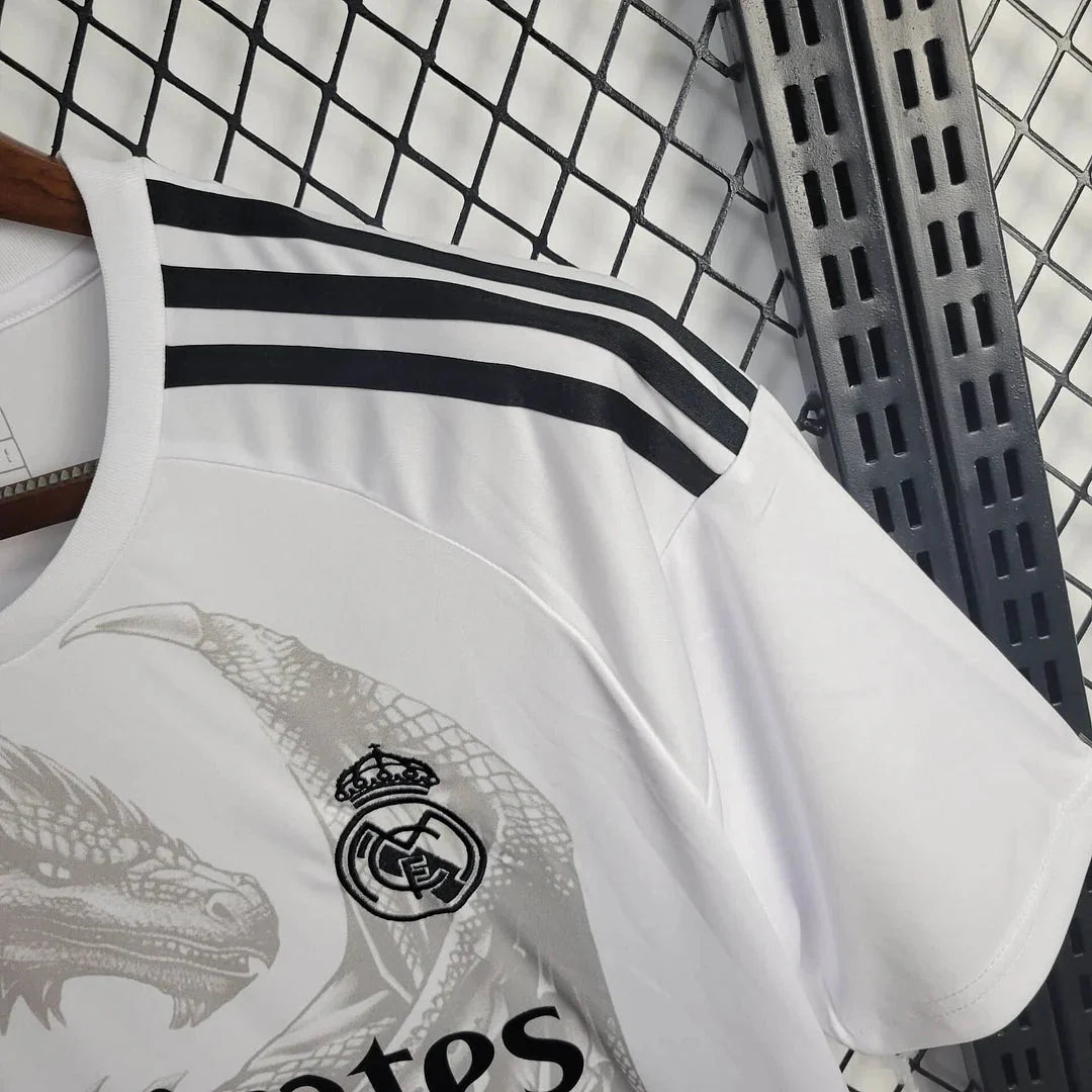 Real Madrid 2025 White Dragon Special Shirt